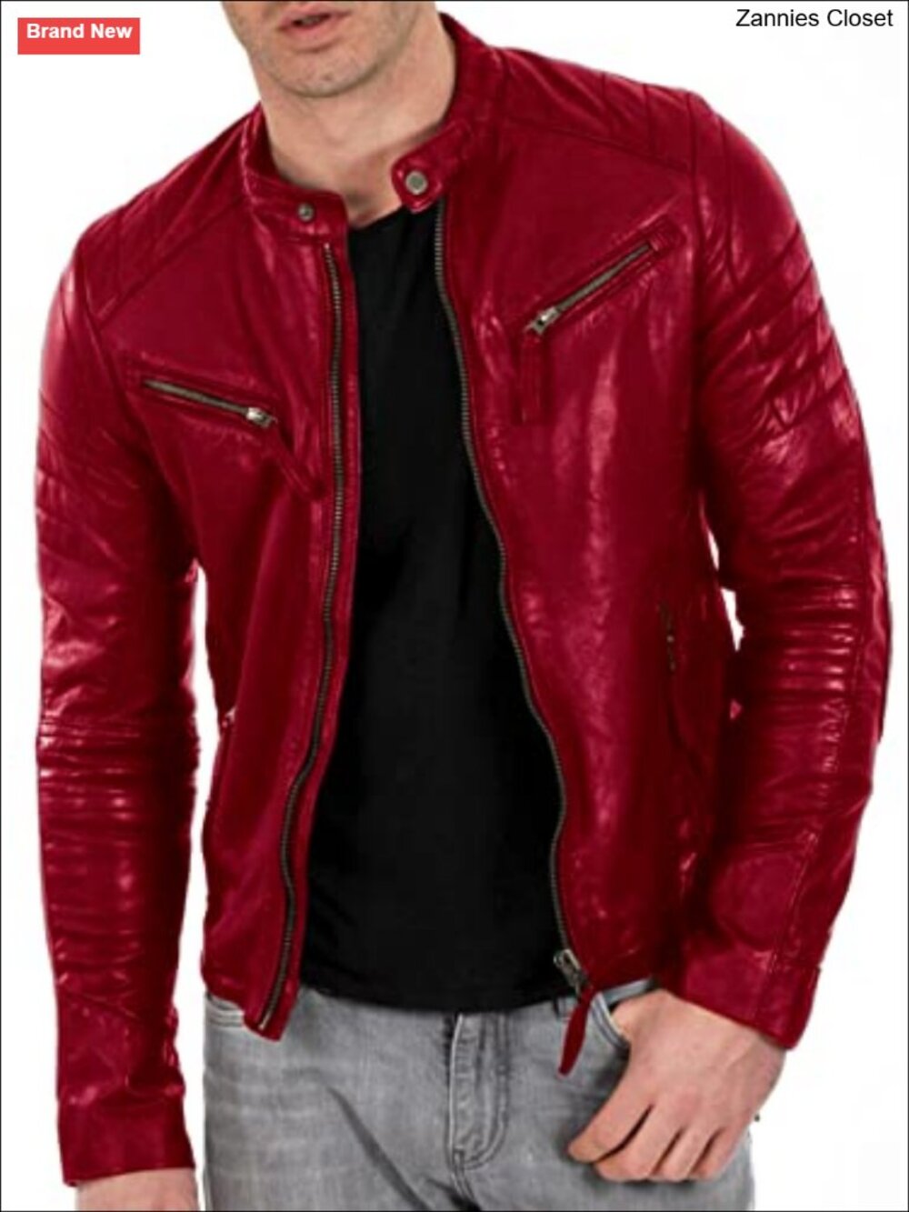 Lambskin Leather Biker Jacket Vintage Motorcycle Aviator Coat